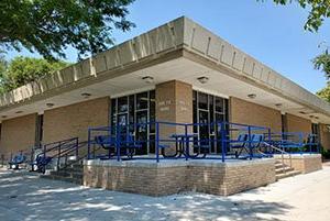 H.F. Library from the southwest side